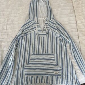 Roxy Striped Blue and White Hoodie